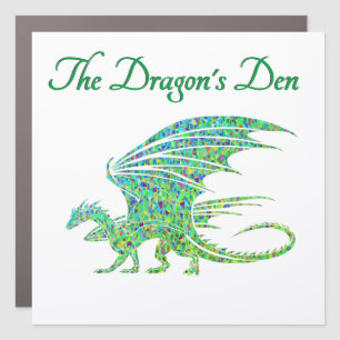 Amazing Mosaic Green Dragon Personal Car Magnet