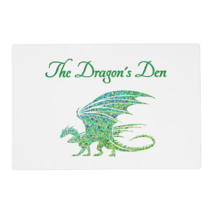 Amazing Mosaic Green Dragon Personal Placemat