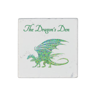 Amazing Mosaic Green Dragon Personal Stone Magnet