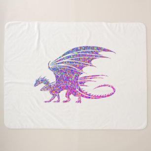 Amazing Mosaic Purple Dragon Sherpa Blanket