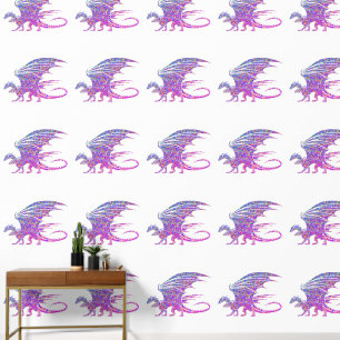 Amazing Mosaic Purple Dragon Wallpaper