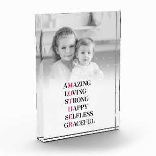 Amazing Mother Acronym Custom Photo Block