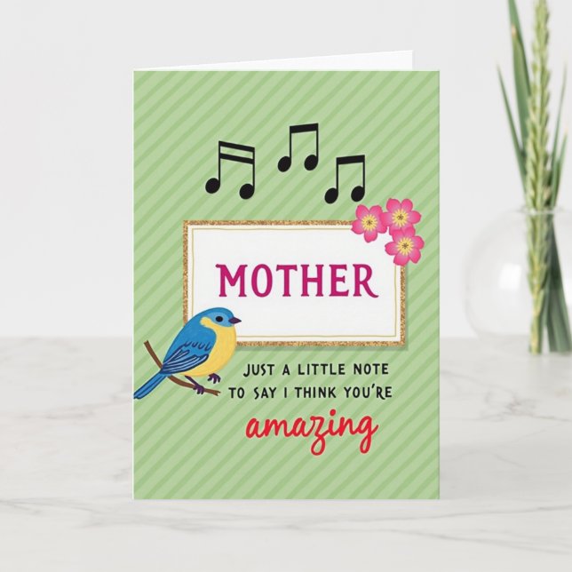 Amazing Mother Floral Art Card (Front)