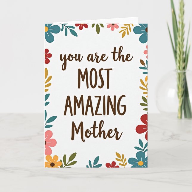 Amazing Mother Floral Frame Card (Front)