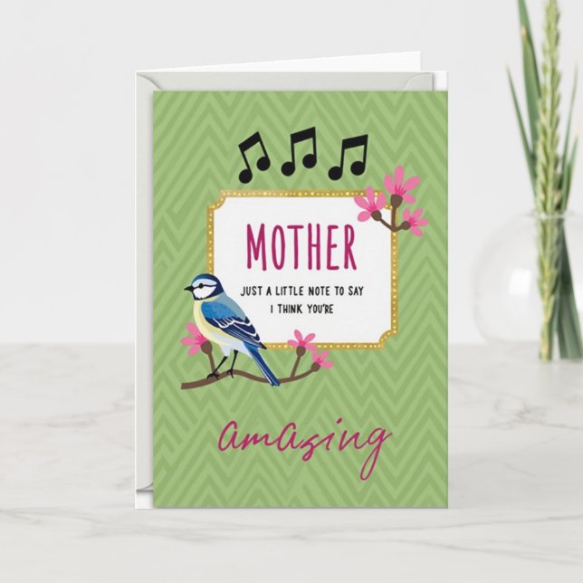 Amazing Mother Floral Note Card (Front)