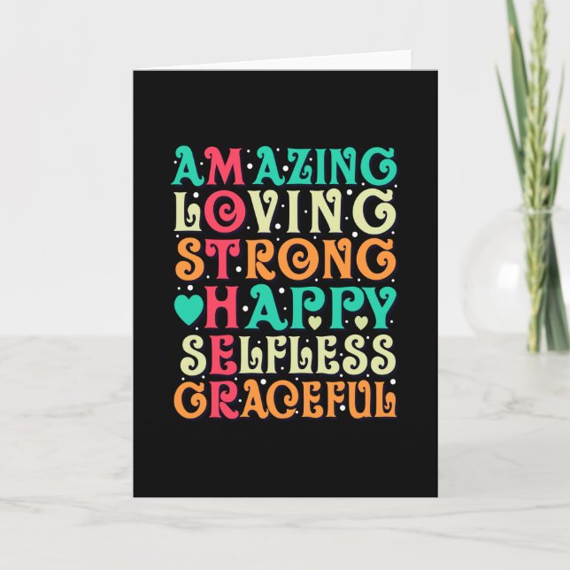 Amazing Mother Love Inspirational Mom Quote Card (Front)