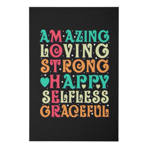 Amazing Mother Love Inspirational Mom Quote Faux Canvas Print