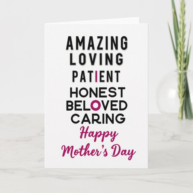 Amazing Mothers Day Lettering Card (Front)