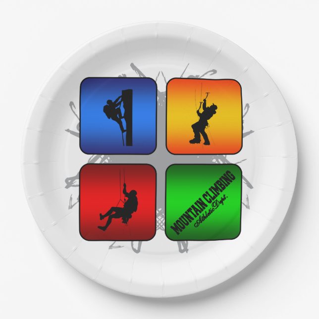 Amazing Mountain Climbing Urban Style Paper Plates (Front)