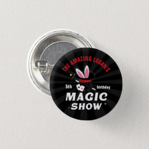 Amazing Name Magician Birthday, Any Age Party Button