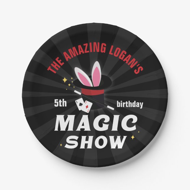 Amazing Name Magician Birthday, Any Age Party Paper Plates (Front)