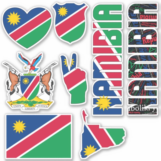 Amazing Namibia Shapes National Symbols Sticker (Front)