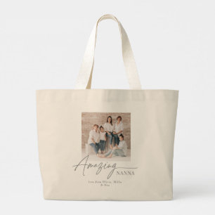 Amazing Nanna Personalized Photo Custom Gift Large Tote Bag