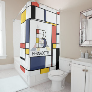Amazing Neoplasticism Art Monogram. Letter B Shower Curtain
