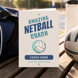 Amazing Netball Coach Personalised Name Thank You Card