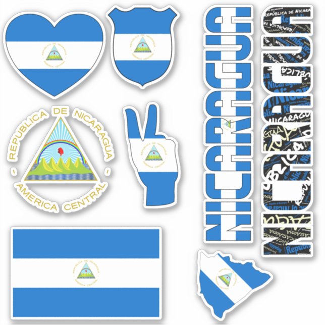 Amazing Nicaragua Shapes National Symbols Sticker (Front)