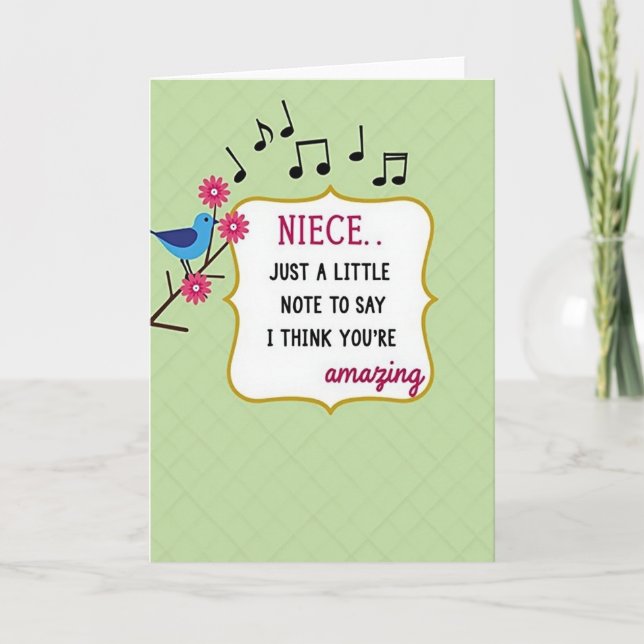 Amazing Niece Floral Note Card (Front)