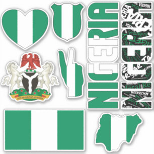 Amazing Nigeria Shapes National Symbols Sticker