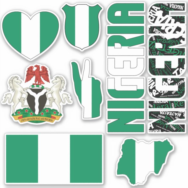 Amazing Nigeria Shapes National Symbols Sticker (Front)