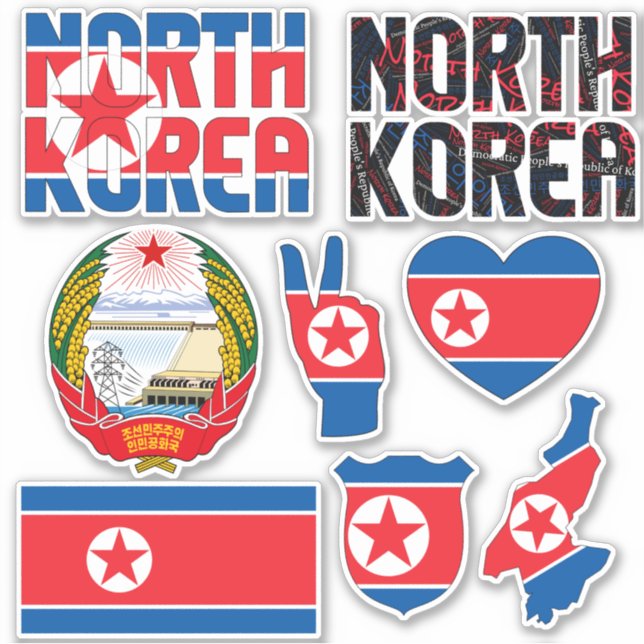 Amazing North Korea Shapes National Symbols Sticker (Front)