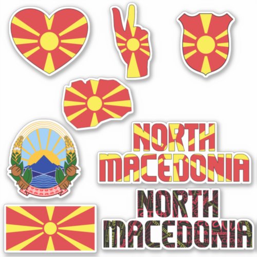 Amazing North Macedonia Shapes National Symbols Sticker