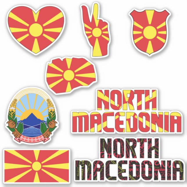 Amazing North Macedonia Shapes National Symbols Sticker (Front)