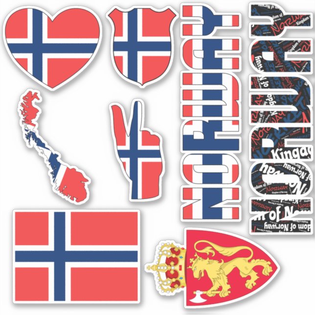 Amazing Norway Shapes National Symbols Sticker (Front)