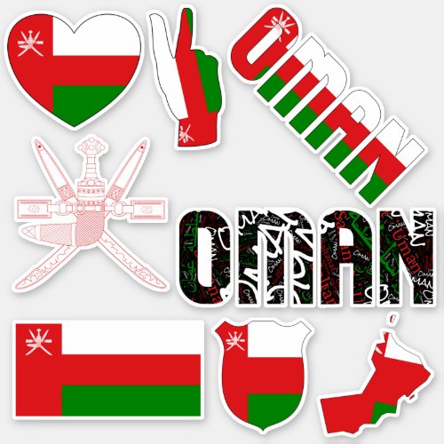 Amazing Oman Shapes National Symbols Sticker