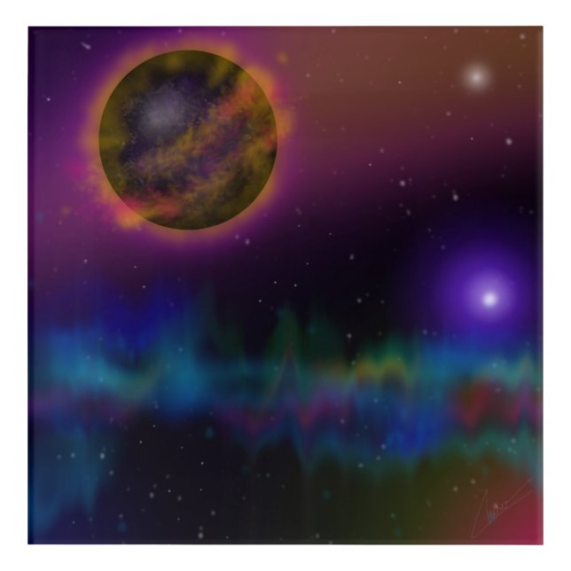 Amazing Outer Space Planets Acrylic Print (Front)