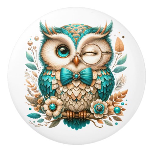 AMAZING OWLS CERAMIC KNOB