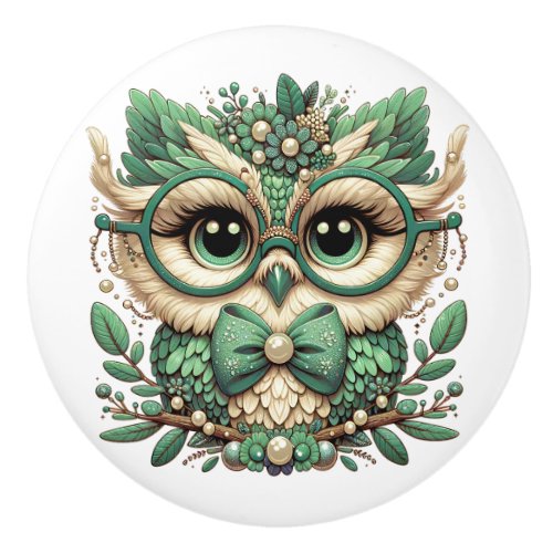 AMAZING OWLS CERAMIC KNOB