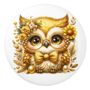 AMAZING OWLS - Read About Them -  Ceramic Knob