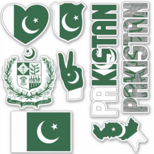 Amazing Pakistan Shapes National Symbols Sticker