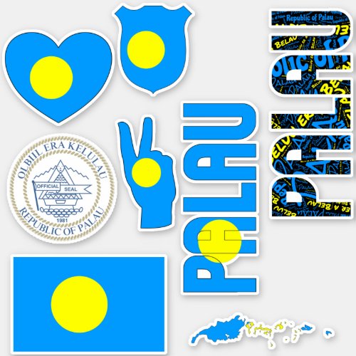 Amazing Palau Shapes National Symbols Sticker