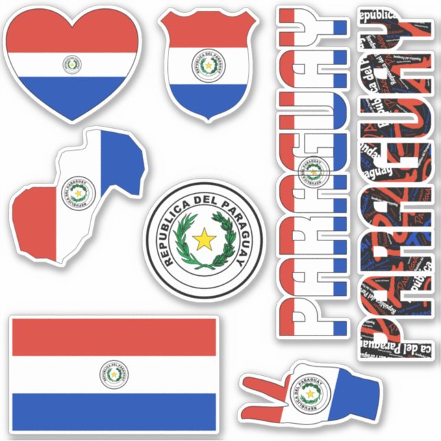 Amazing Paraguay Shapes National Symbols Sticker (Front)
