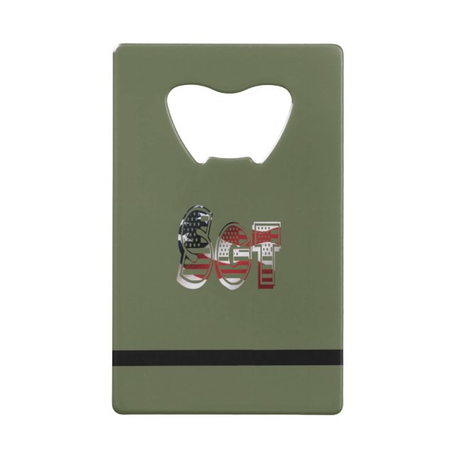 Amazing Patriotic Military Unique Credit Card Bottle Opener (Front)