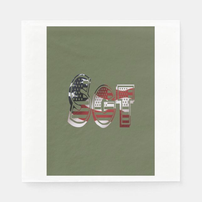 Amazing Patriotic Military Unique Paper Napkins (Front)