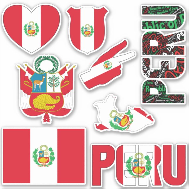Amazing Peru Shapes National Symbols Sticker (Front)