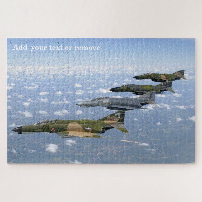 Amazing photo Phantom fighter jets in formation, Jigsaw Puzzle (Horizontal)