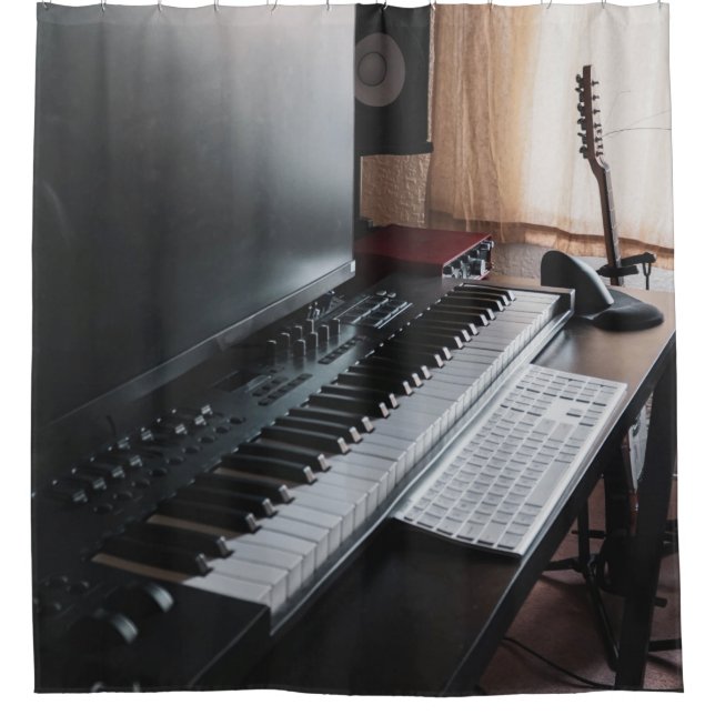 Amazing Piano Shower Curtain (Front)