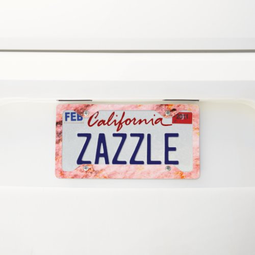 Amazing Pink Marble  License Plate Frame