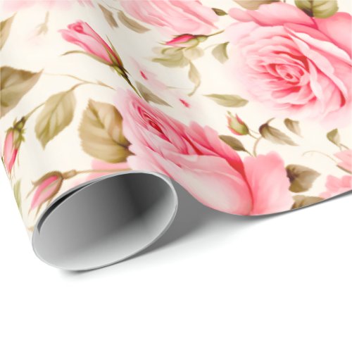 Amazing Pink Romantic Roses  Wrapping Paper