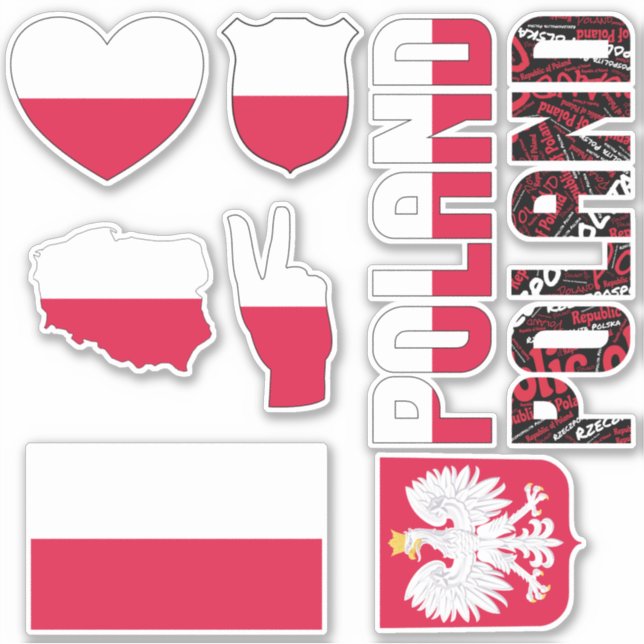 Amazing Poland Shapes National Symbols Sticker (Front)