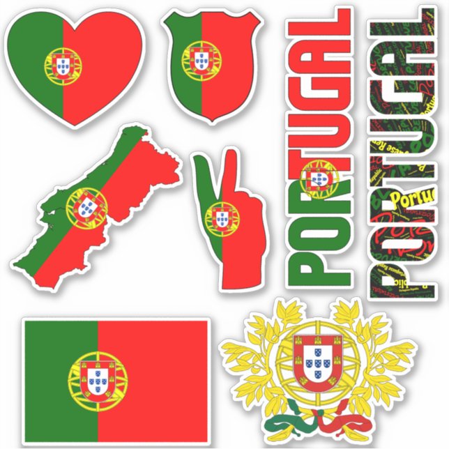 Amazing Portugal Shapes National Symbols Sticker (Front)