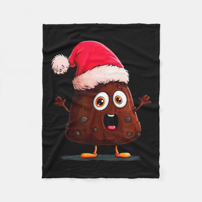 Amazing Pudding Look With Christmas Hat  Fleece Blanket (Front)