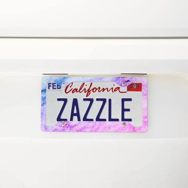 Amazing Purple-Blue Marble  License Plate Frame (On Car)