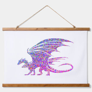 Amazing Purple Mosaic Dragon Hanging Tapestry