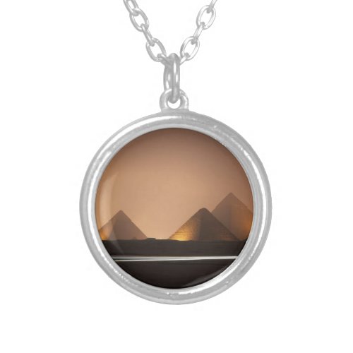 Amazing Pyramids Silver Plated Necklace