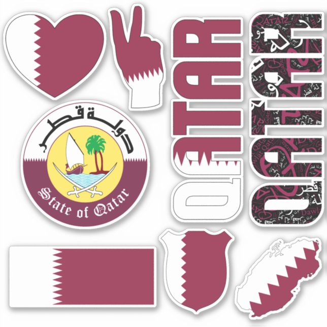Amazing Qatar Shapes National Symbols Sticker (Front)