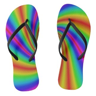 Neon Rainbow Swirls Flip Flops